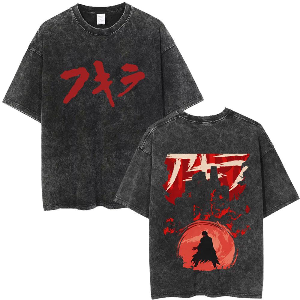 Washed Vintage Anime Akira T Shirts Japanese Science Fiction Cartoon Movie Shima Tetsuo Tshirt Men S Manga Oversized Tshirts