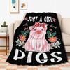 Süße Schweindecke für Mädchenbett Tagesdecke Bedruckte Flanelldecken Weiche Warme Gemütliche Fleece-Kuscheldecke für Couch Bett Sofa Zimmerdekoration