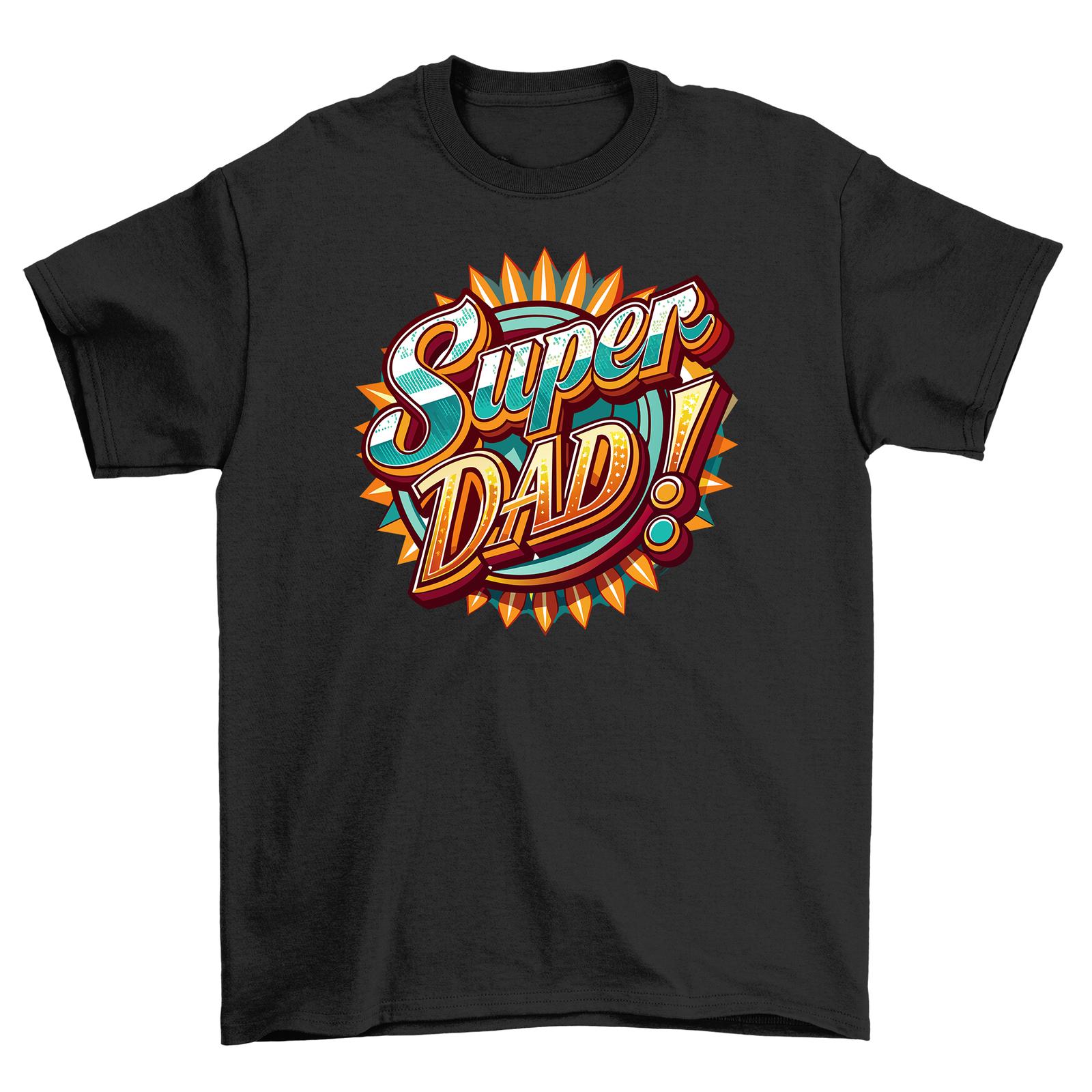 Super Dad Superhero Disc Graphic Tee - Fun Gift for Father s Day! Funny T-Shirt Mens Womens Tees Top, M