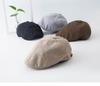 Korean Style Summer Linen Retro Beret for Women & Men - Versatile Thin Duckbill Hat, Trendy for Autumn & Winter