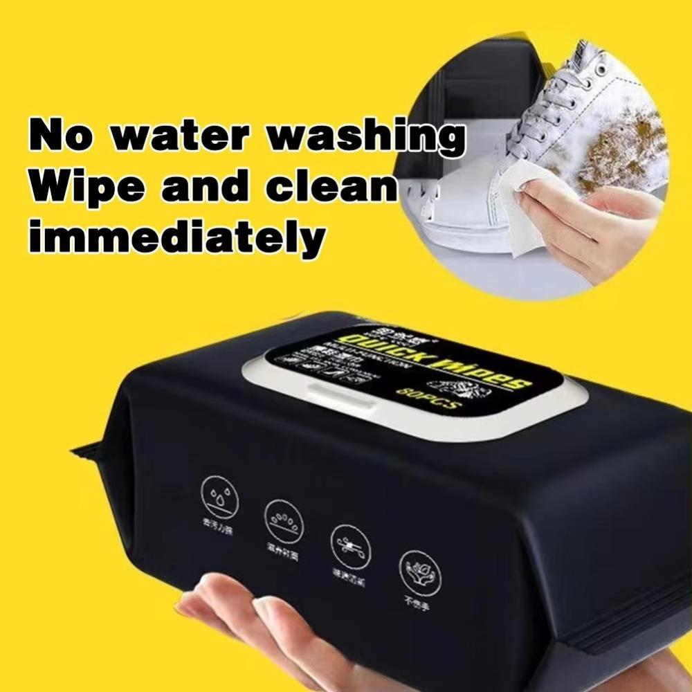 12/30/80PCS/Bag Disposable Shoe Sneaker Wipes Cleaner Detergent Care Wet Quick Wipes White Shoes Wipes Removes Dirt, Stains