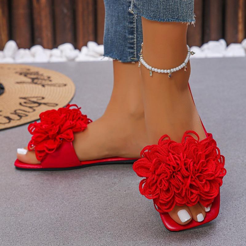 Fashion Summer New Women's Slippers 2025 Fashion flower Women's Sandals Bathroom Slippers Banquet Party Women's Shoes slides women