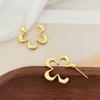 Korean High-End Sweet Flower Earrings with Hollow Design
