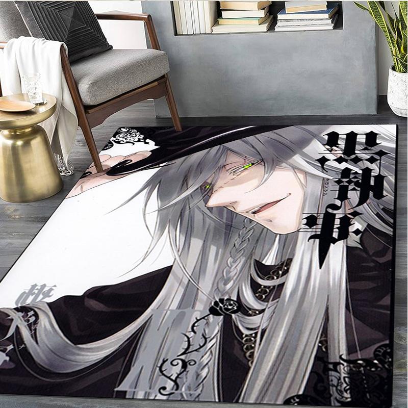 1Pc Black Butler Print Rug - home decoration Carpet For Living Room Bedroom Flooring Computer Chair Area Rug
