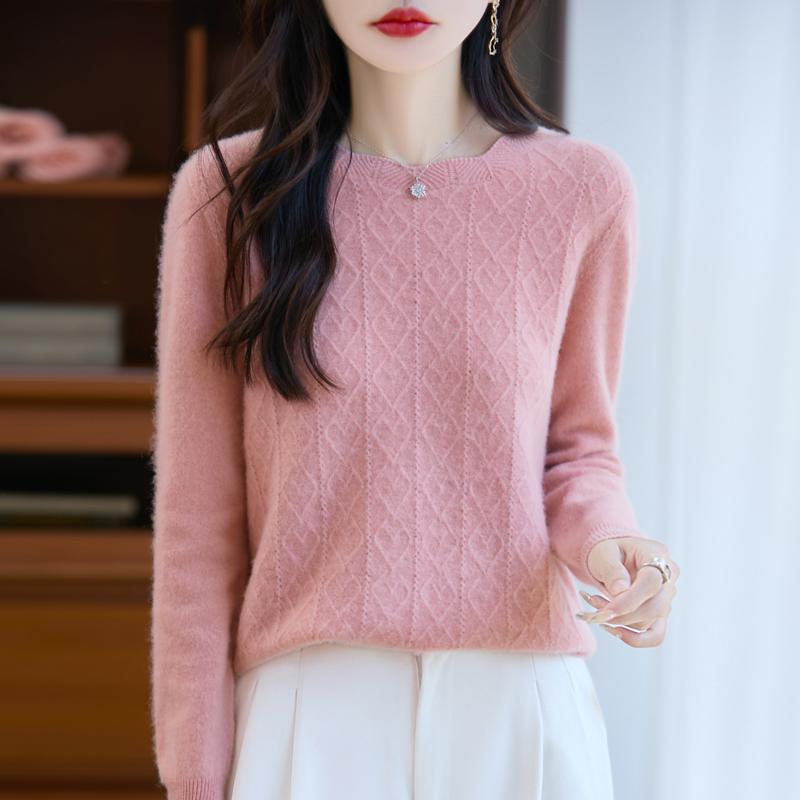 Dámský kašmírový svetr Kašmír Qinghe 30% kašmír 70% vlna podzimní a zimní pulovr hřejivý a módní