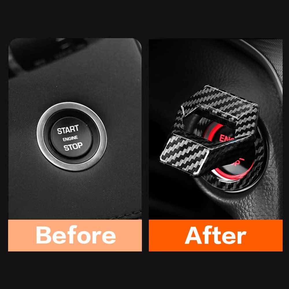 VARGTR Universal Engine Start/Stop Button Cover,Aluminum Alloy Car Power Control Trim,Push to Start Button Cover Key Protective Cover for Civic CRV