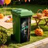 Large Vertical Decorative Stickers for Bins Halloween Wall Trash Can Decal Stickers, Spooky Skull Ghost Horror Creative Balcony Decals Outdoor Garbage
