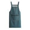 Kitchen Apron with Dual Pocket Solid Color Water-Resistant Oil-proof Adjustable Men Women