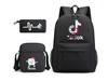 3 Piece School Backpack Set for Students Large Capacity Oxford Cloth Schoolbag with Shoulder Strap and Pencil Case