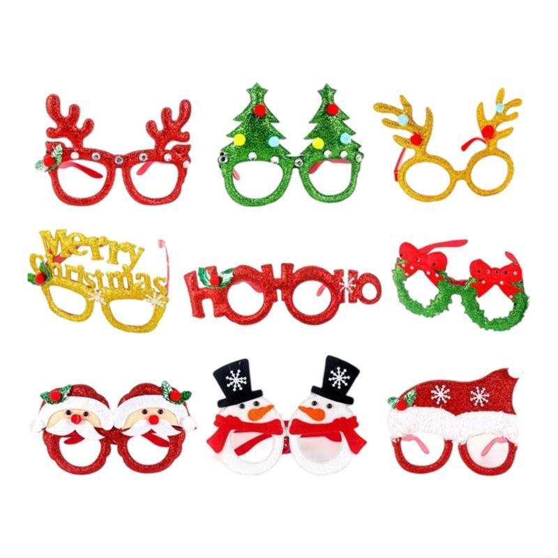 Christmas Decorative Plastic Frame Eyeglasses Set For Holiday Parties And Family Gatherings With Lightweight Design