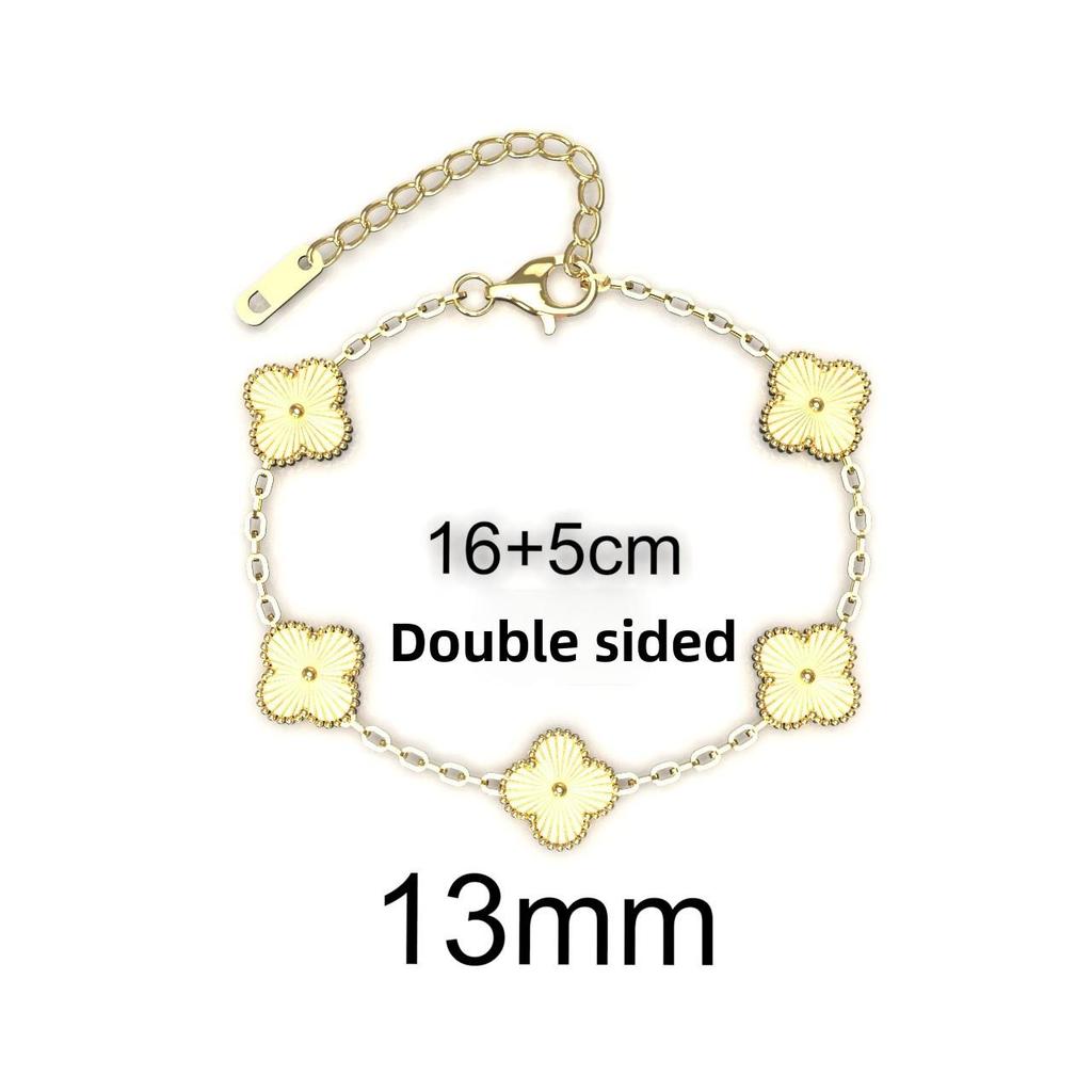 13MM Titanium Steel Four-leaf Clover Bracelet Small Fresh Fashion Petals 18K Does Not Lose Color Ladies Bracelet