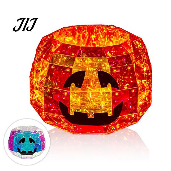 Spooky Carnival Party Supplies Halloween Prismatic Pumpkin Night Light, USB Colorful LED Lamp for Creative Holiday Light Party, Glowing Candy