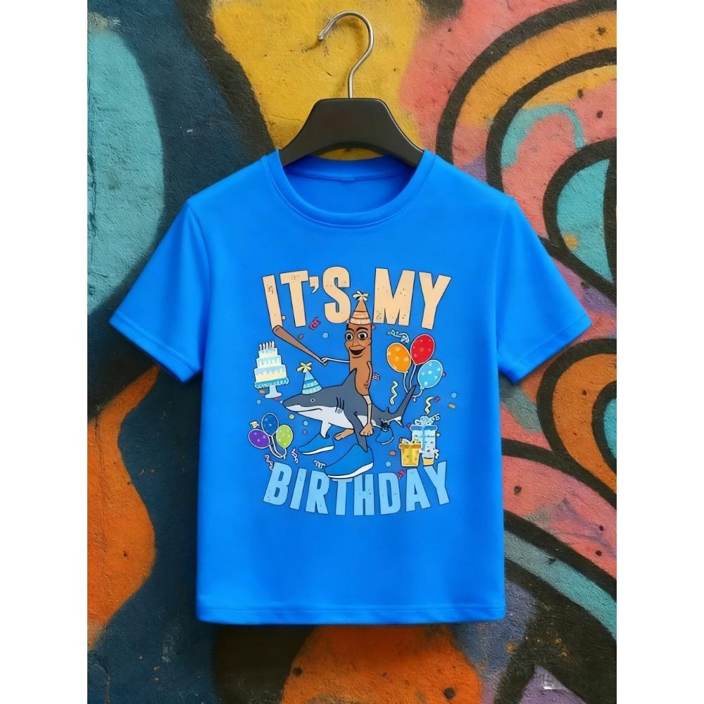 Italská trička Brainrot pro děti Kreslený potisk na narozeninovou oslavu Tričko s krátkým rukávem Chlapec Dívka Letní móda Top Narozeninový dárek