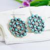 Arizona Turquoise Earrings: Sterling Silver Round Cluster, Handmade Earring