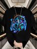 Men's T-Shirt Music Headphone Print Short Sleeve T-Shirt Lightweight Breathable Fabric Weekend Outfit Modern Style Men Clothes