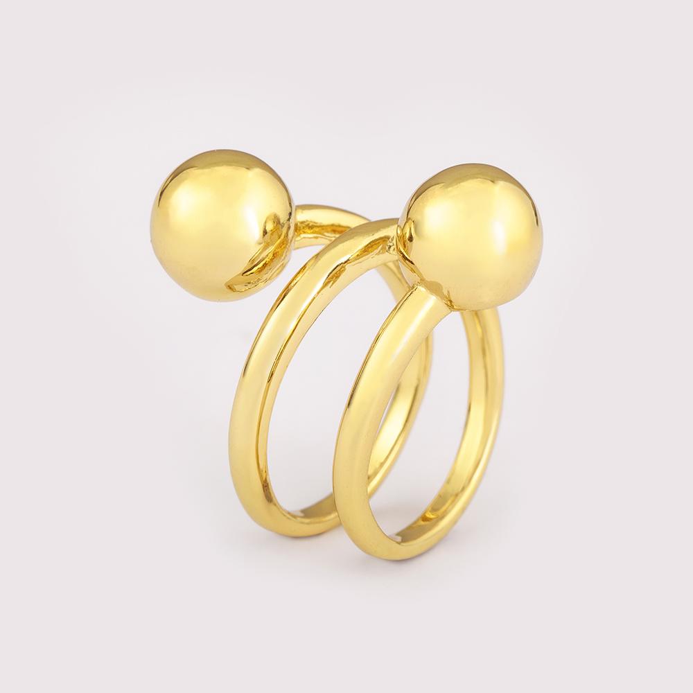 Nidin New Trendy Ball Shape Irregular Geometric Open Rings Adjustable For Female Double Layers Finger Jewelry Accessories Gift
