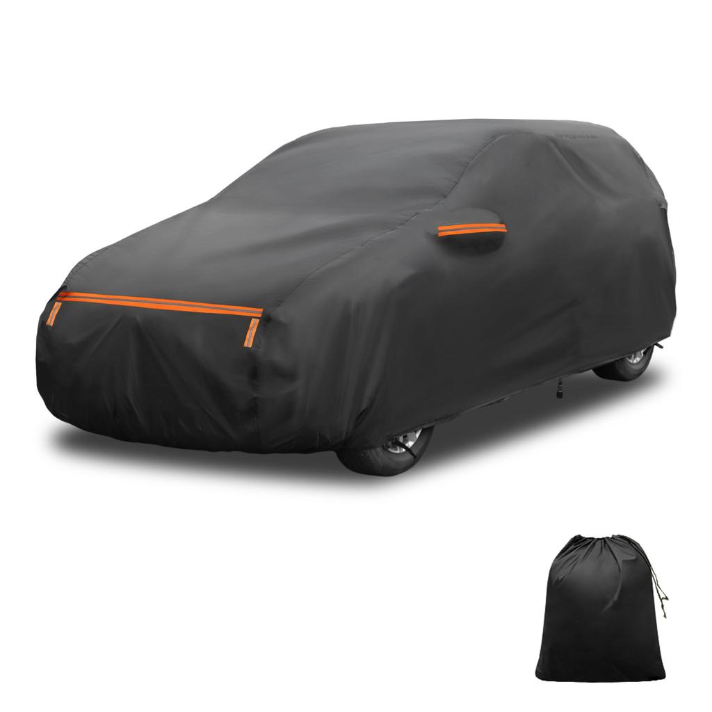 X AUTOHAUX Nissan Spunlace Cotton Car Cover with New Waterproof Fabric and Fleece Lining for Paint Rainy Hail Windproof Side Nighttime Safety Sun and