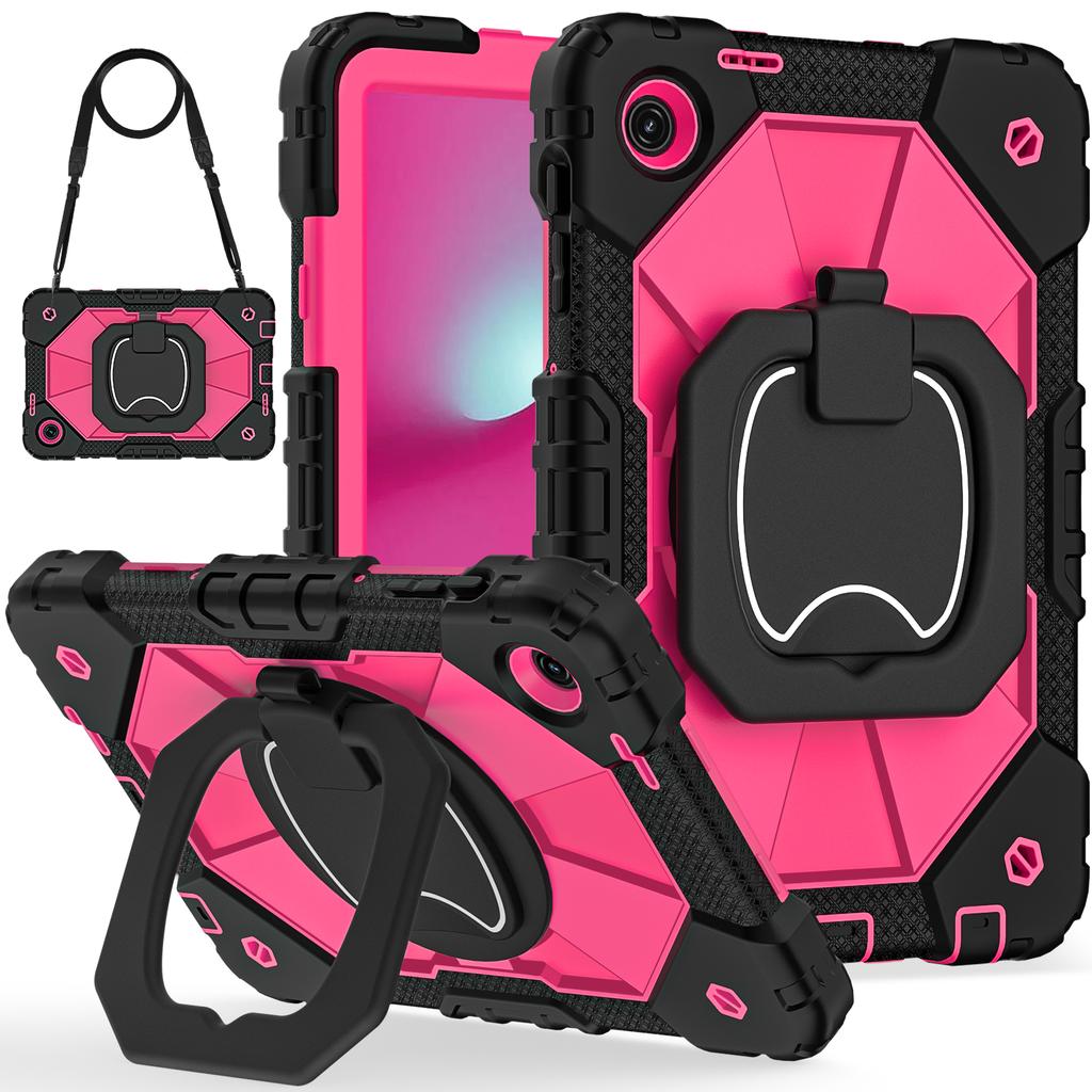 Heavy Duty Case for T-Mobile REVVL Tab 2 2025 10.1 Inch Rotatable Handle Grip Rugged Stand Cover Shockproof with Shoulder Strap
