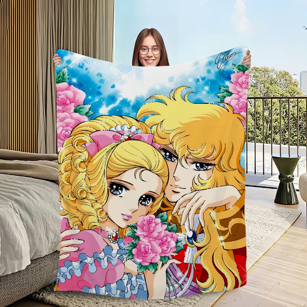 manga anime Flannel warm soft plush blanket Rose of V-Versailles sofa living room hogar Lady O-Oscar bedroom travel gift home