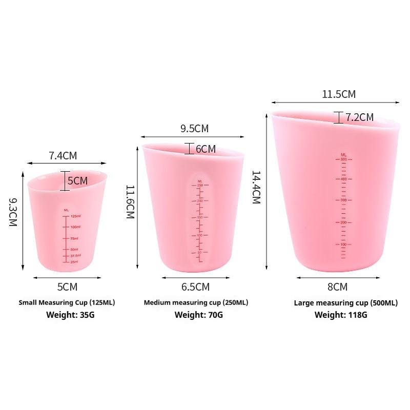 Baking Tools Silicone Measuring Cup 250ml 500ml Silicone Milk Cup Visual Double Scale Measuring Cup