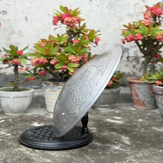 Odin On Sleipnir Viking Shield  Norse Mythology Wall Decor Handcrafted Aluminum Round Shield  Nordic God Wall  Cosplay Prop