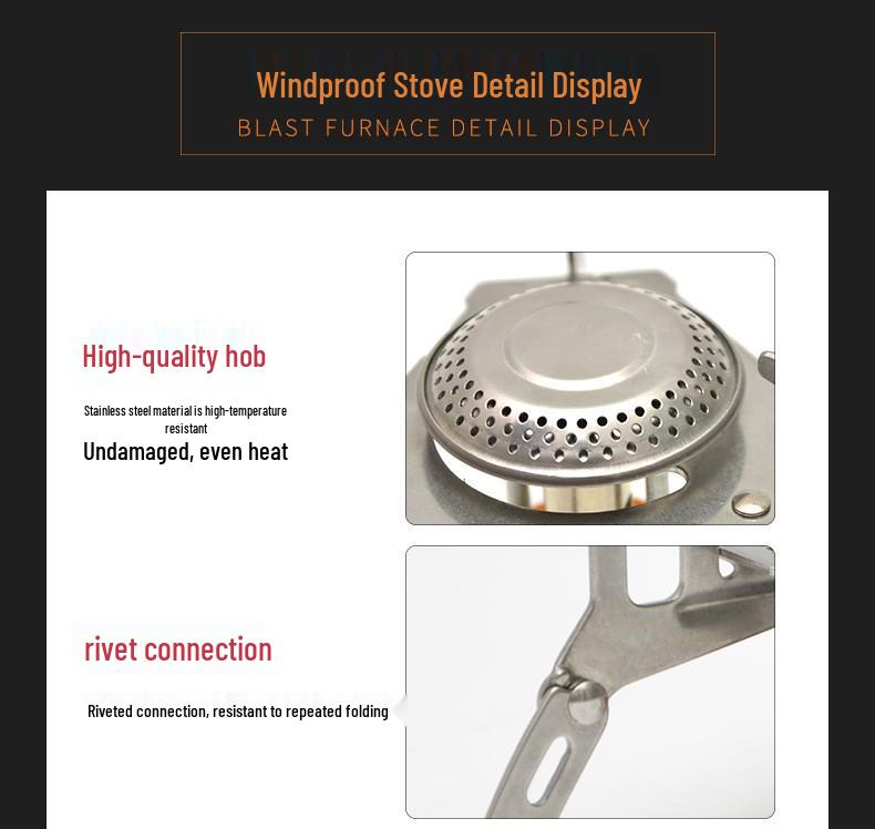 Portable Outdoor Camping Gas Stove Head: Split Design for Self-Driving, Fishing, and Picnic Cooking