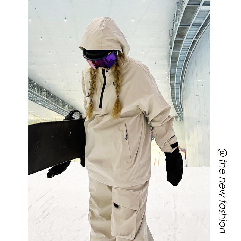 "Χειμερινή Αδιάβροχη Στολή Σκι και Ορειβασίας σε Στυλ Χονγκ Κονγκ με Ζεστό Μπουφάν"