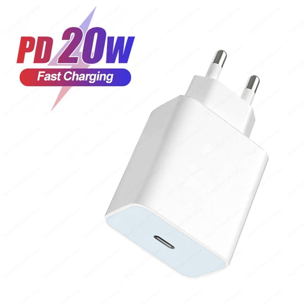 1-2pcs 20W EU USB C Port Fast Charger For iPhone 15 14 13 12 11 Pro Max Plus XR Xs 7 8 Samsung  Xiaomi Type C Wall Charger