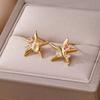 Stainless Steel Star Hoop Earrings For Women Men Gold Color Star Earrings Wedding Ear Buckle Jewelry Christmas Gift aretes