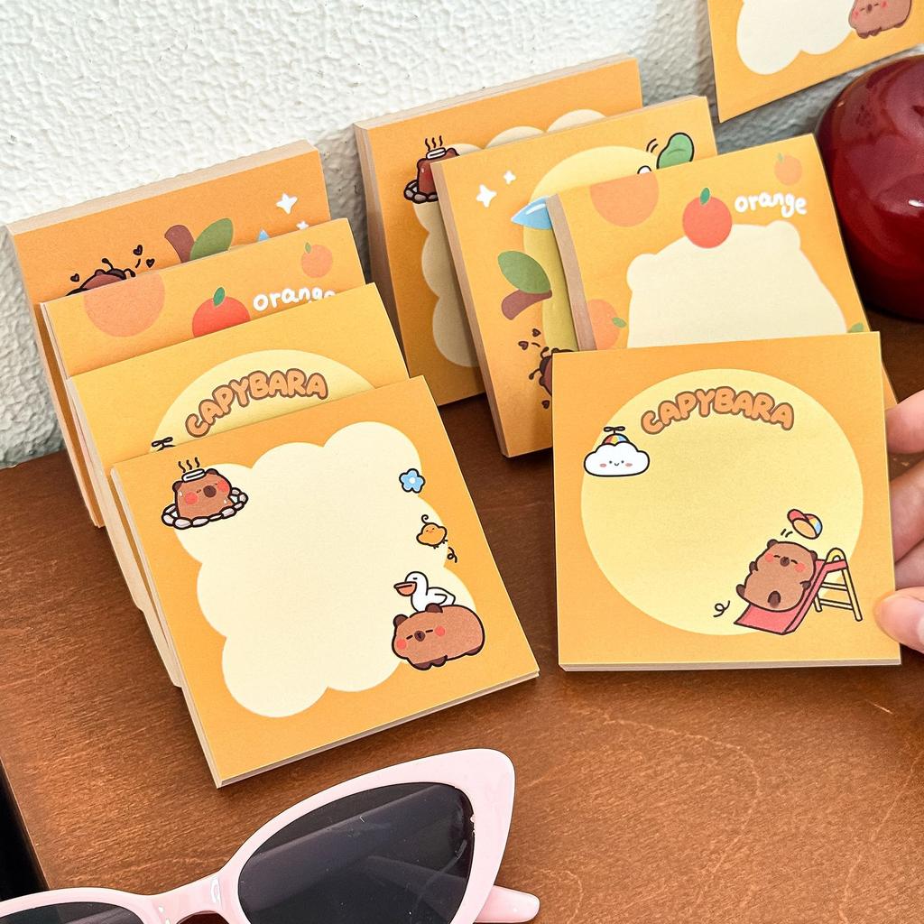 Ins Kapibala Sticky Note Book Student Cute Message N Times Post High-value Capybara Stationery Reward Small Gift Memo Pad