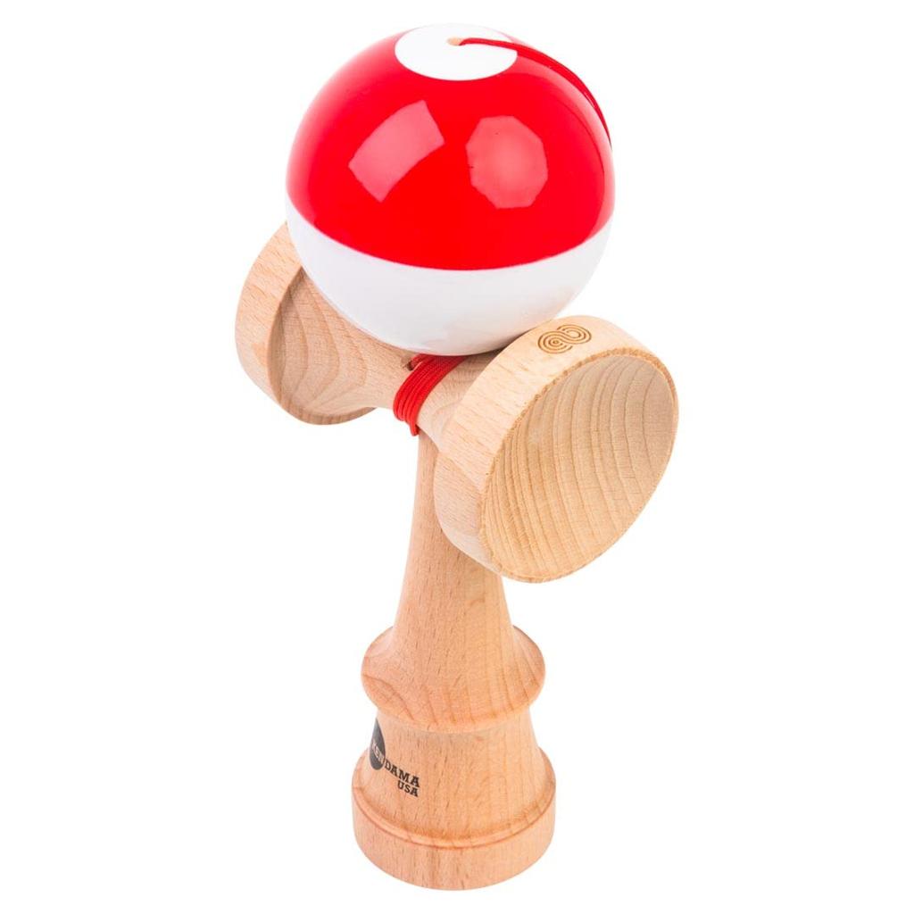 KENDAMA USA Kaizen Kendama Jet Shape Half Split Improved Kendama Half Split JET Shape and (Red White)