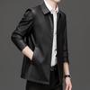 Romon Men's Business Lapel PU Leather Jacket LMDH2533