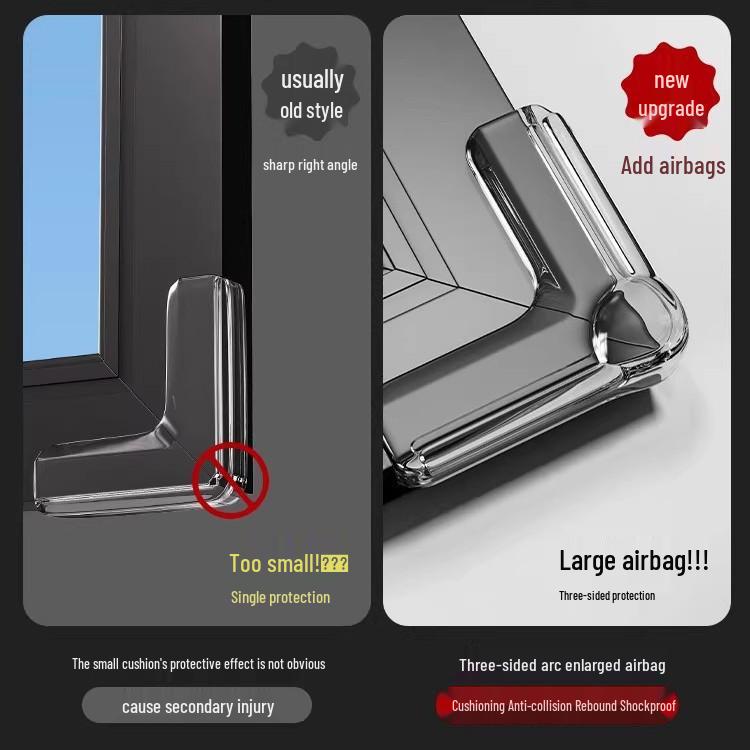 Window Glass Table Corner Safety Airbag - Anti-Collision Right Angle Protector