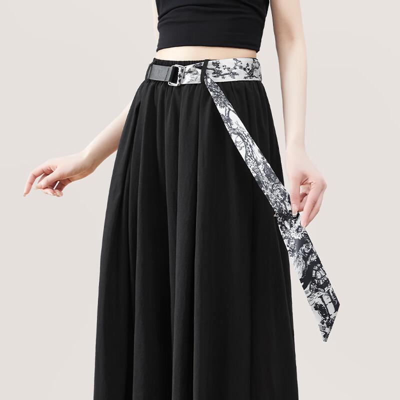 Women's High-Waist Draped Wide-Leg Culottes
