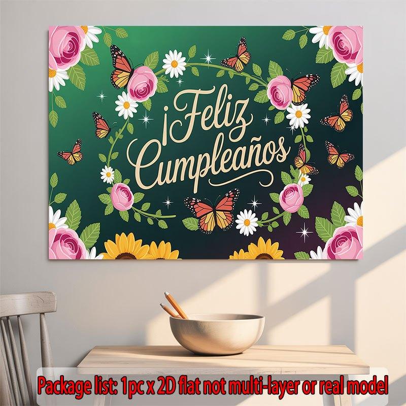 Party Backdrop Floral Butterfly Flat Motif Events Wedding Coming Ceremony Four Photo Booth Background Front Door Decor