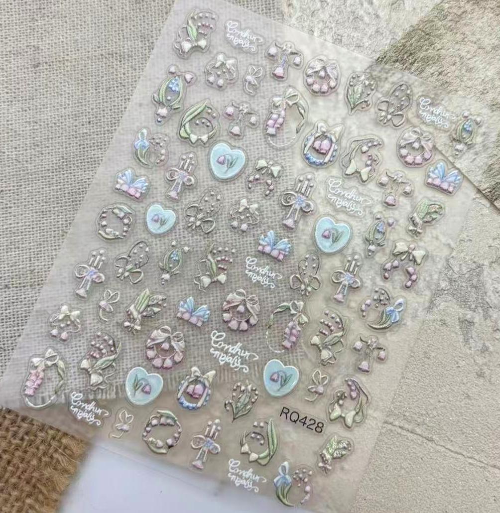 

1/2Pcs Relief Color Butterfly Decor Stickers for Phone Kawaii Flower Self Adhesive Nail Art Stickers Decals Stationery