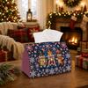 1pc Classic Vintage Holiday Tissue Box - Nutcracker Soldier Candy Cane Napkin Storage Box, Suitable for Rolls/Facial Tissues/Single Sheets, Available