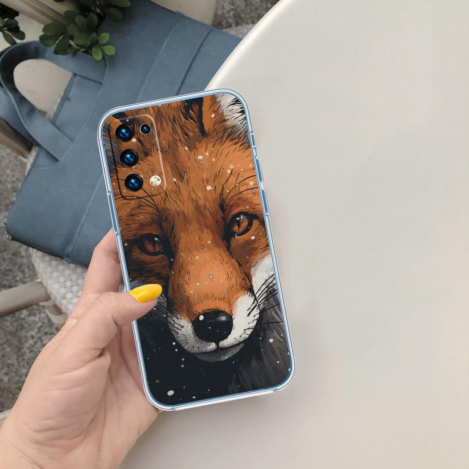 FM24 fox cute Soft Shell Transparent Phone Case for Motorola Moto G7 G8 G9 G84 G85 G73 G24 G15 Z2 Play Power Plus