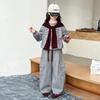 Girls' Korean-Style Sweatshirt & Cargo Pants Set 2025 - Autumn Fashion for Children