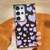 Cute Pink Love Hearts Case For Samsung Galaxy S25 Ultra Capa S24 Ultra S22 Ultra S23 Plus S21 FE S20 5G Magnetic Soft Case Cover