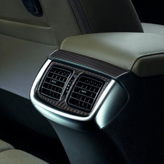 2pcs Carbon Fiber Car Rear Row Air Vent Outlet Cover Trim For Toyota Hilux 15-21