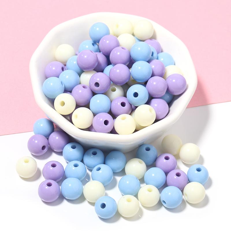 10-100pcs/lot 6/8/10/12/14/16/18/20mm Macaron Color Acrylic Beads Round Loose Beads For DIY Jewelry Making Necklace Bracelet