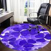 1pc Purple Clover Pattern Chair Carpet for Office, Round Non-Slip Durable Large Size Office Carpet, Suitable for Office, Beautiful Decoration