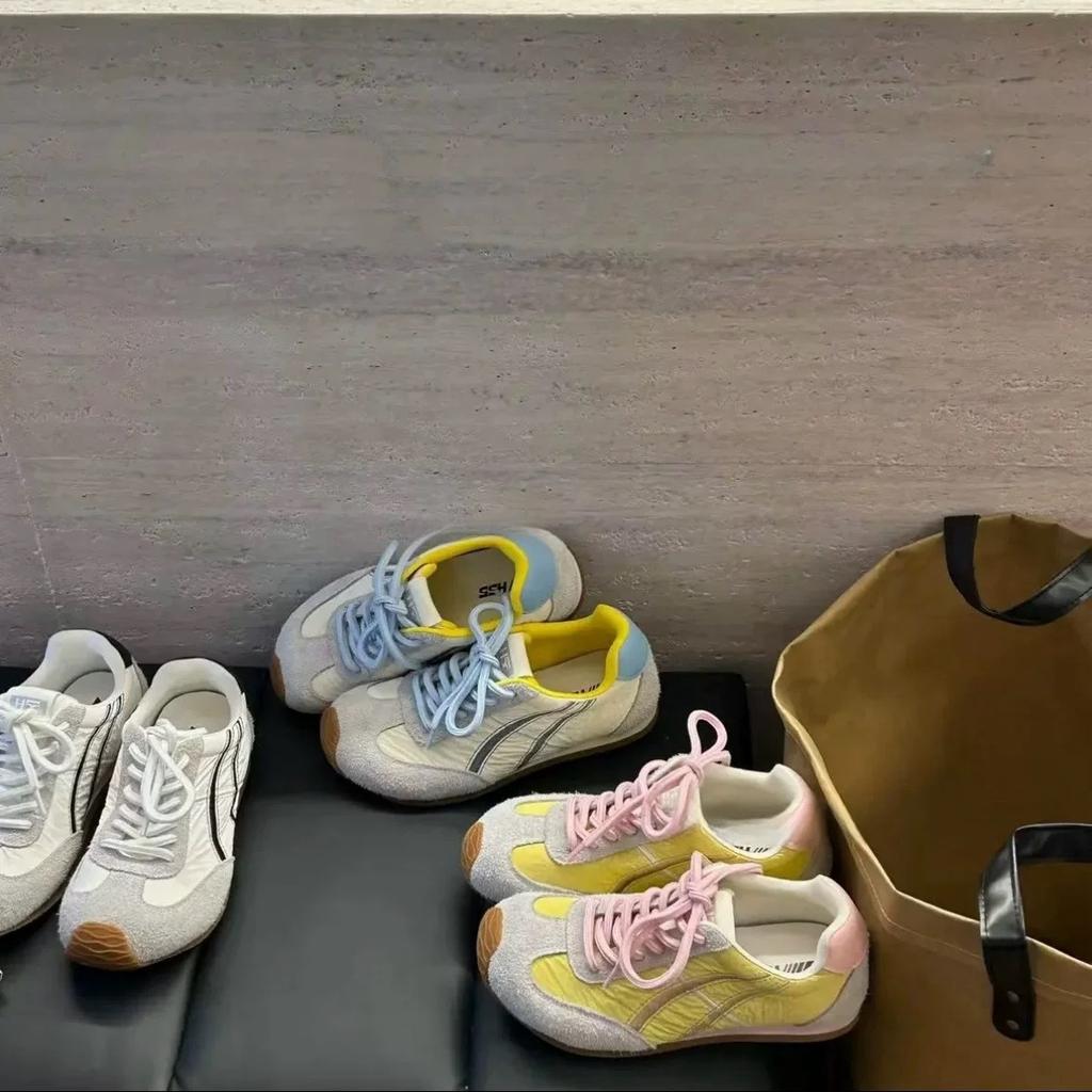 Retro lace-up flat-bottomed German training shoes for women's 2025 spring and summer low-saturation flat-bottomed sports and leisure versatile Forres