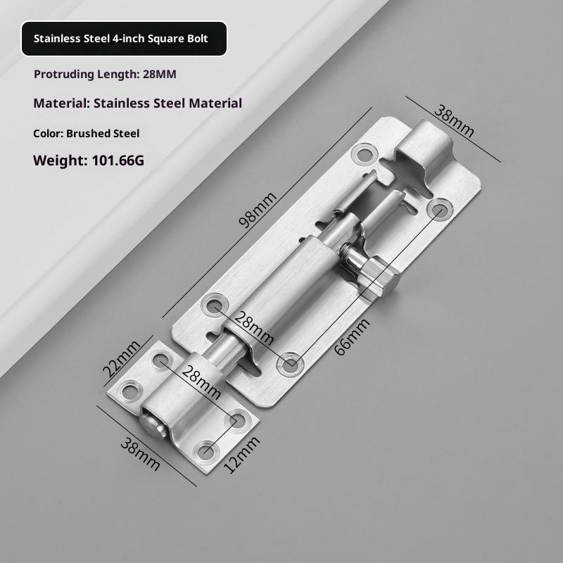 201/304 Edelstahl Tor Sicherheits-Türriegel Riegelverschluss Bolzen 3/4/5/6/8/10/12 Zoll Türriegel Beschläge Für Heimwerker