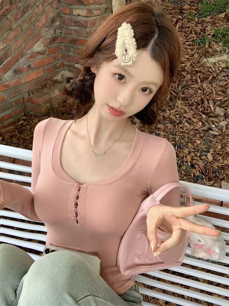 

Короткая футболка для похудения из немецкого бархата с нитками для женщин - милый, модный европейский стиль