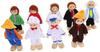9-Piece Wooden Dollhouse Set with Movable Mini Wooden Figures In Fabric Clothing Includes Doctor Builder Chef Educational Imaginative Role Play Toy