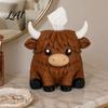 Durable Petg Material Tissue Case Simulated Highland Yak Box Cute Decorative Paper Dispenser Waterproof Matte Texture Figurine Holder PETG