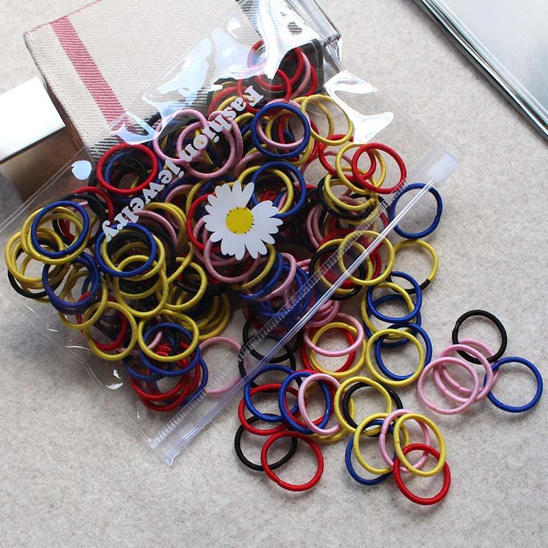 2 CM Słodkie Kolorowe Czarne Nylonowe Małe Gumki do Włosów Dziecięce Gumki do Kucyka Akcesoria Gumki Elastyczne Gumki do Włosów Dla Dziecka Dziewczynki
