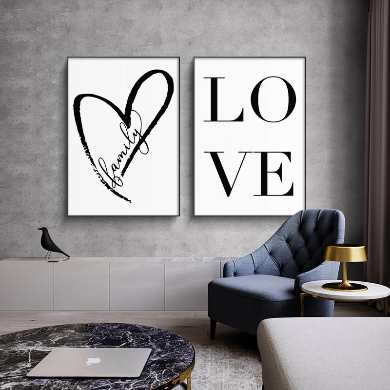Modern Minimalism Home Wall Decor Painting Letter Sweet Home Black White Wall Art Poster and Print Family Living Room Decor Pict No Frame